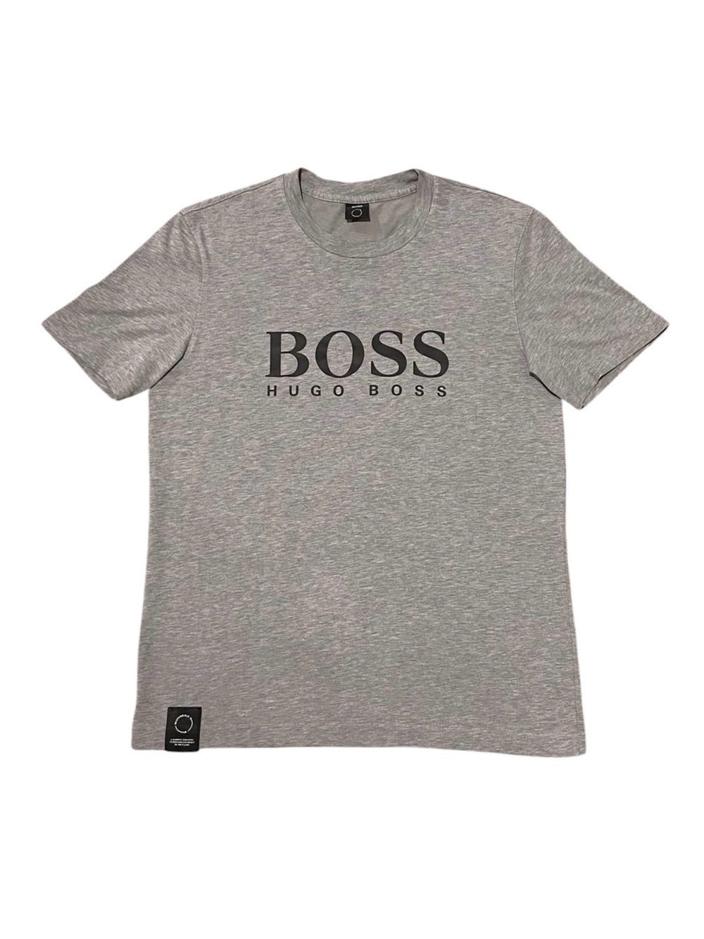 Hugo Boss Grey Crewneck Tee with Black Logo